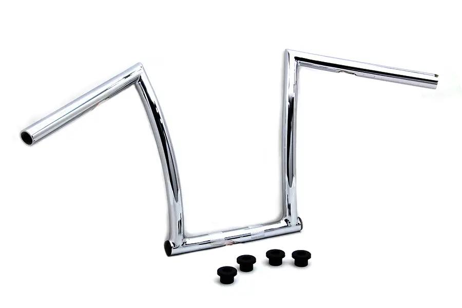 MCM 13 Inch Chrome ChiZeled Z-Bar Handlebar with Indents for Harley Davidson XL (1980-1989) by MCM