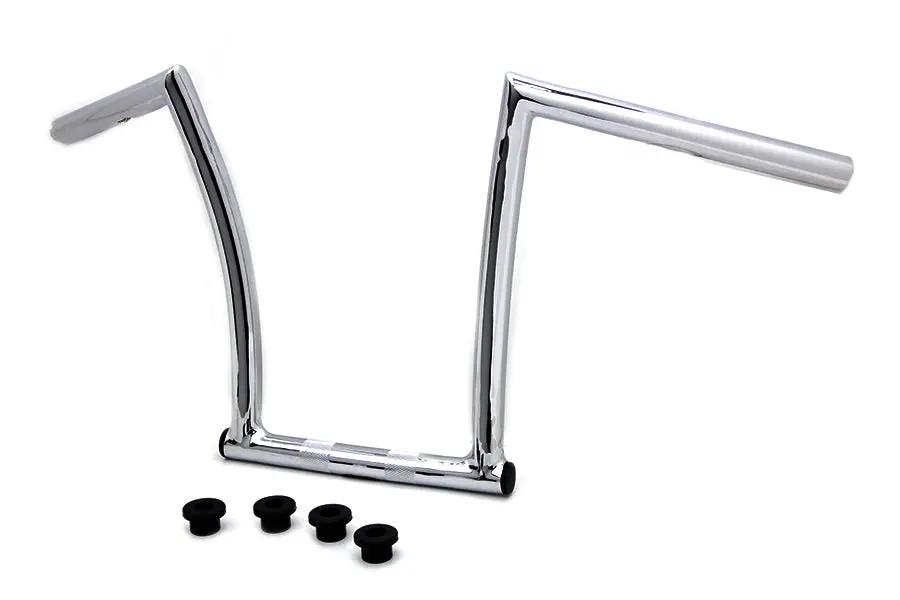 MCM 13 Inch Chrome ChiZeled Z-Bar Handlebar with Indents for Harley Davidson XL (1980-1989) by MCM