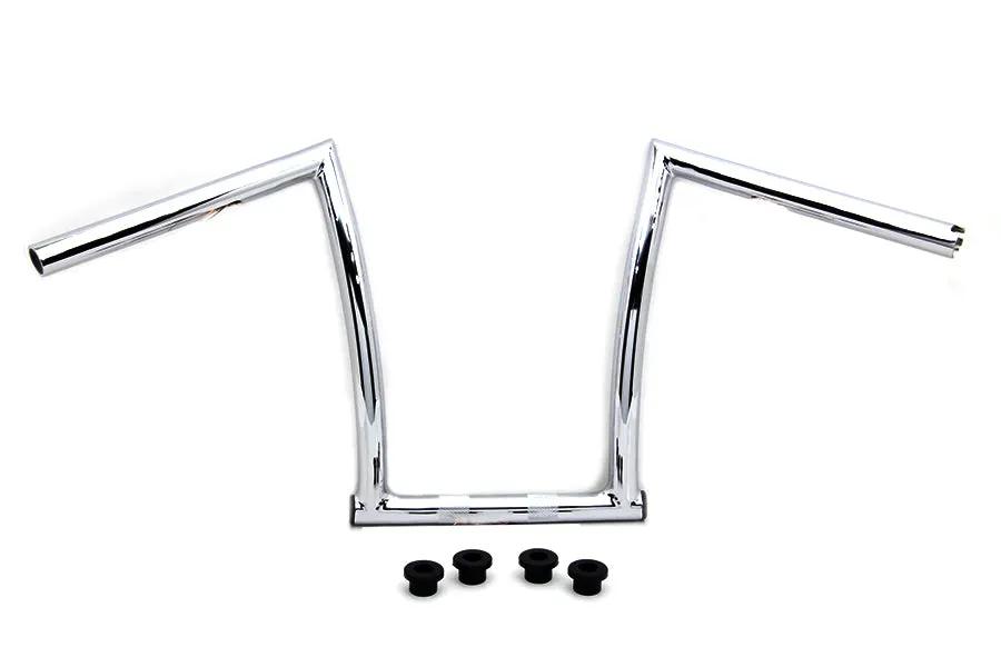 MCM 13 Inch Chrome ChiZeled Z-Bar Handlebar with Indents for Harley Davidson XL (1980-1989) by MCM