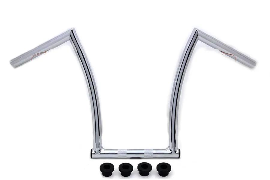 MCM 15 Inch Chrome ChiZeled Z-Bar Handlebar with Indents for Harley Davidson XL Models by MCM