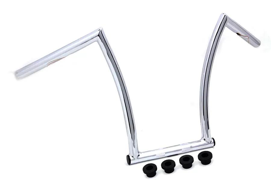MCM 15 Inch Chrome ChiZeled Z-Bar Handlebar with Indents for Harley Davidson XL Models by MCM