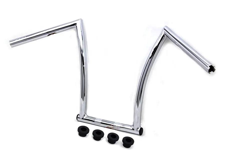 MCM 15 Inch Chrome ChiZeled Z-Bar Handlebar with Indents for Harley Davidson XL Models by MCM