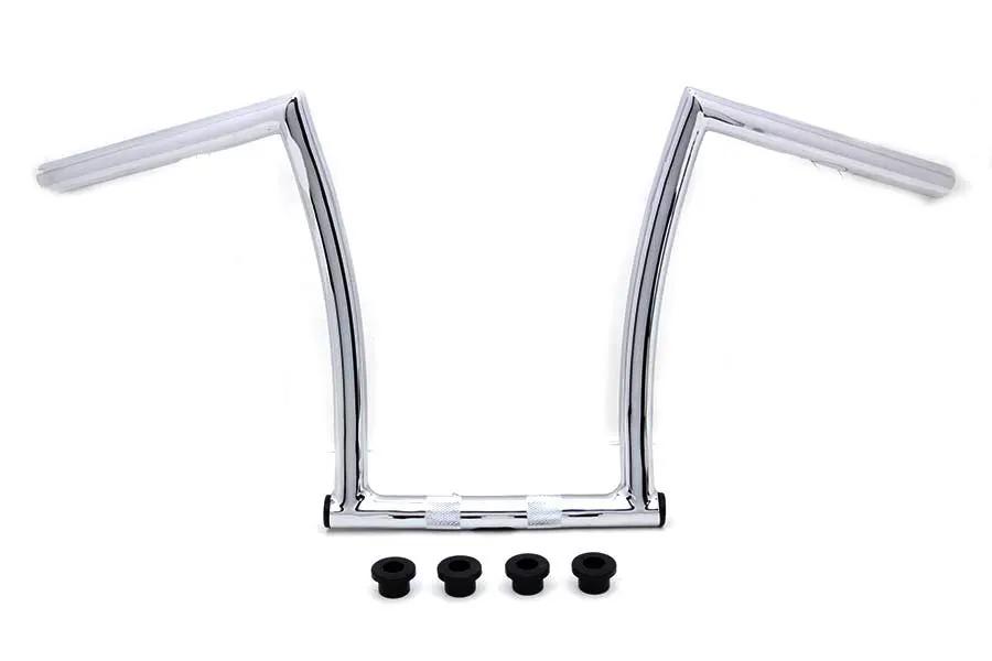 MCM 20202 17 Inch Chrome ChiZeled Z-Bar Handlebar with Indents for Harley Davidson XL (1980-1989) by MCM
