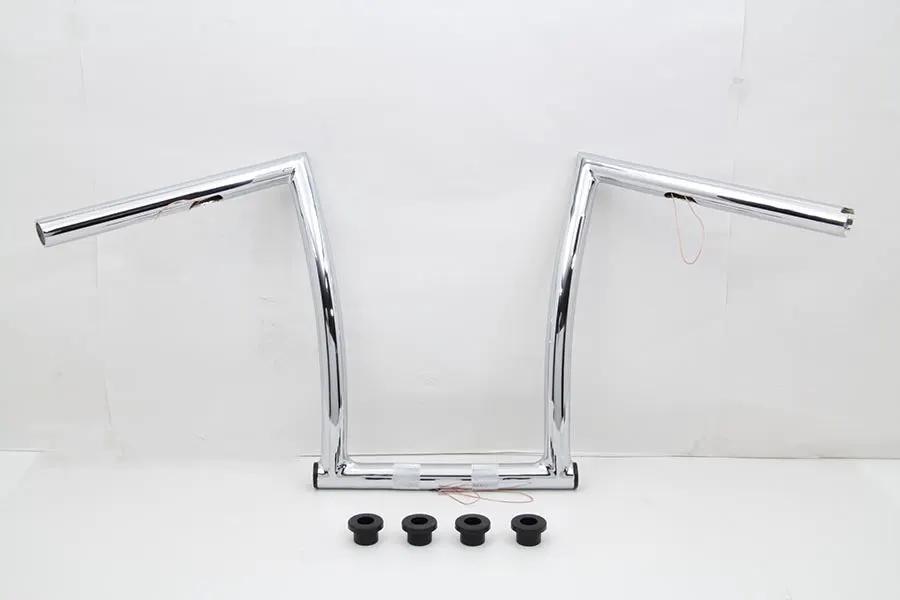 MCM 20202 17 Inch Chrome ChiZeled Z-Bar Handlebar with Indents for Harley Davidson XL (1980-1989) by MCM