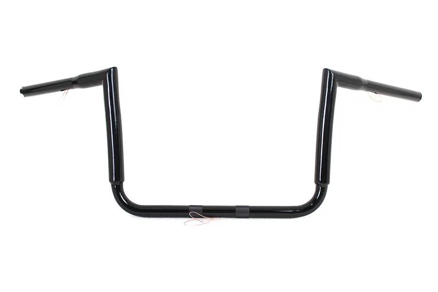 MCM 20246B 12 Inch Black ChiZeled Z-Bar Handlebar for Harley Davidson FLH Models by MCM