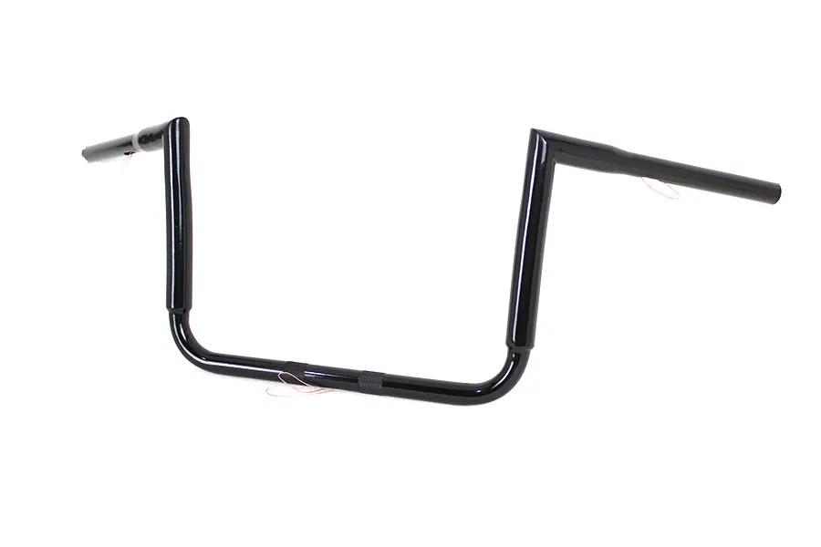 MCM 20246B 12 Inch Black ChiZeled Z-Bar Handlebar for Harley Davidson FLH Models by MCM
