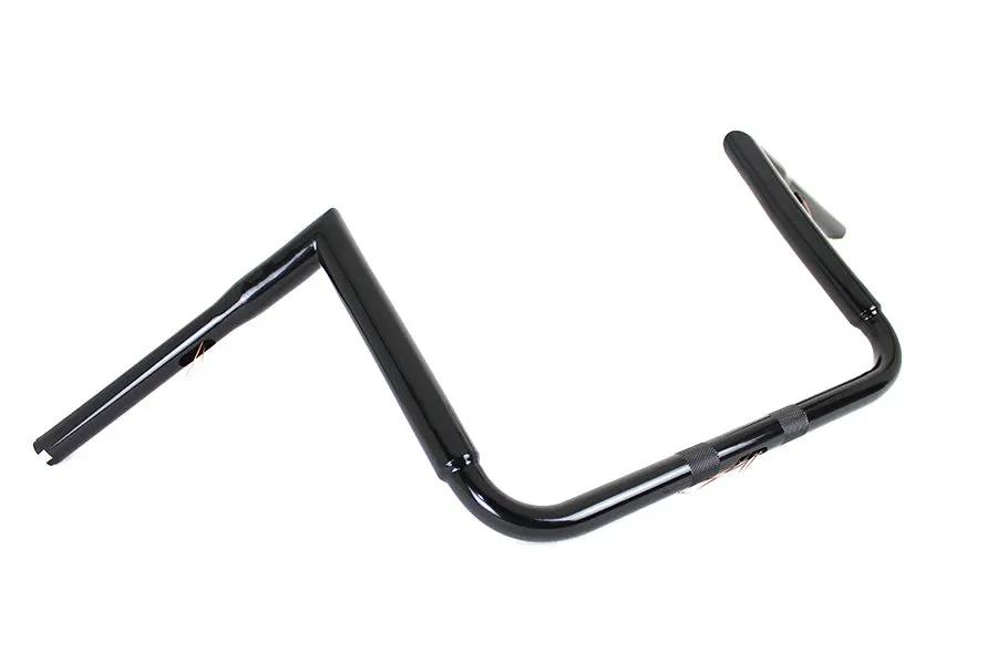 MCM 20246B 12 Inch Black ChiZeled Z-Bar Handlebar for Harley Davidson FLH Models by MCM