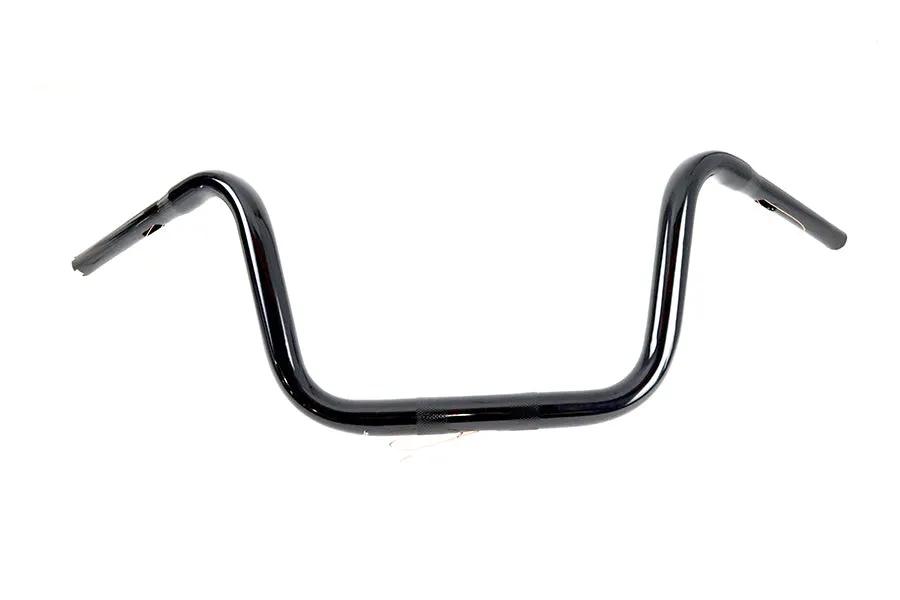 MCM 10 Inch Mini Ape Hanger Handlebar with Indents in Black (Part #20286B) by MCM