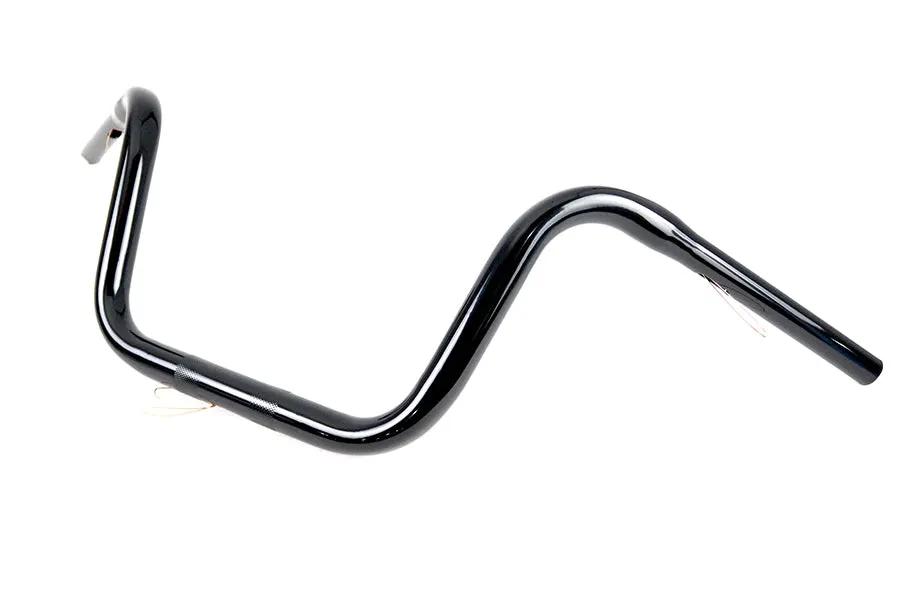 MCM 10 Inch Mini Ape Hanger Handlebar with Indents in Black (Part #20286B) by MCM