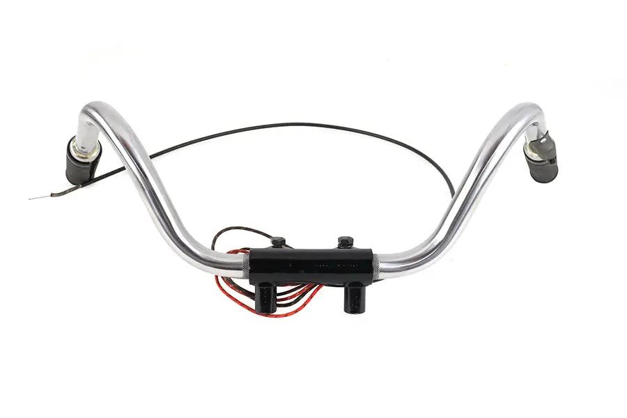 V-Twin Chrome XLCH Handlebar Assembly with Riser Clamp and Throttle Spirals by V-Twin