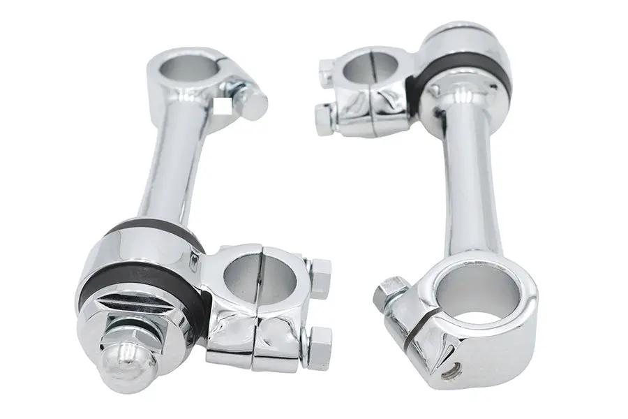 MCM Chrome Replica 5-1/2 inch Flander Riser Set for Harley-Davidson Motorcycles by MCM
