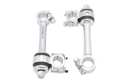 MCM Chrome Replica 5-1/2 inch Flander Riser Set for Harley-Davidson Motorcycles by MCM