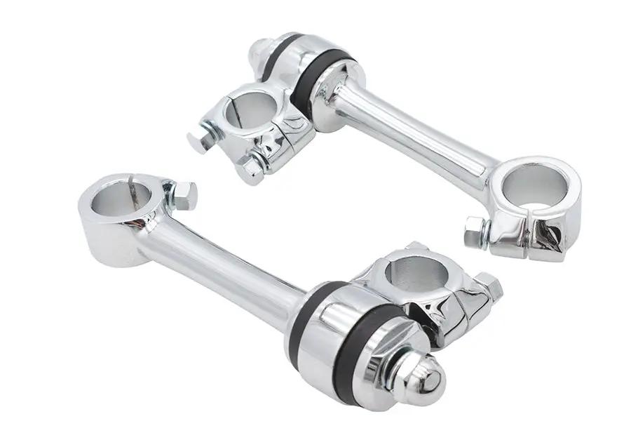 MCM Chrome Replica 5-1/2 inch Flander Riser Set for Harley-Davidson Motorcycles by MCM