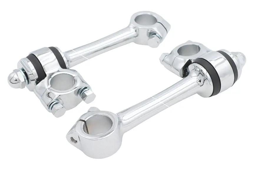 MCM Chrome Replica 5-1/2 inch Flander Riser Set for Harley-Davidson Motorcycles by MCM