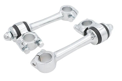 MCM Chrome Replica 5-1/2 inch Flander Riser Set for Harley-Davidson Motorcycles by MCM