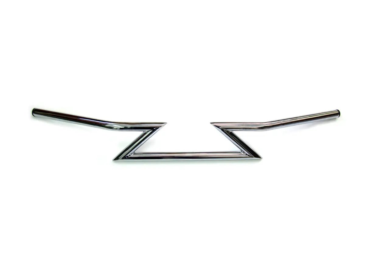 MCM Chrome 4 Inch Z Handlebars Without Indents – Compatible with 7/8 Inch Riser and Throttle Assembly by MCM