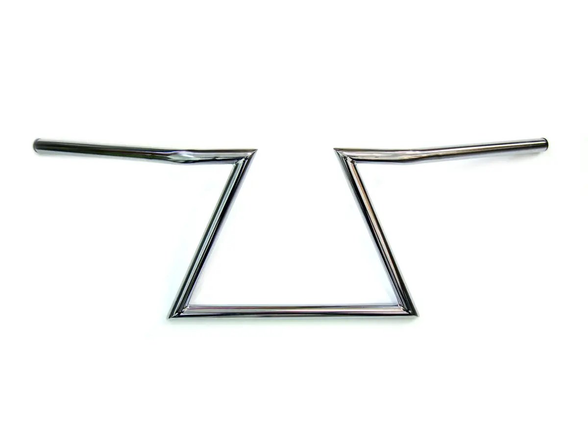 MCM 10 Inch Z Handlebars Chrome Without Indents – Ideal for 7/8 Inch Riser and Throttle Assembly by MCM