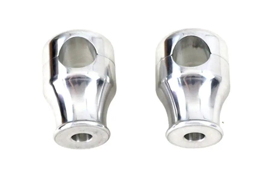 2 Inch Glide Riser Set by [Brand Name] - Polished Finish for 1 Inch Handlebars by V-Twin
