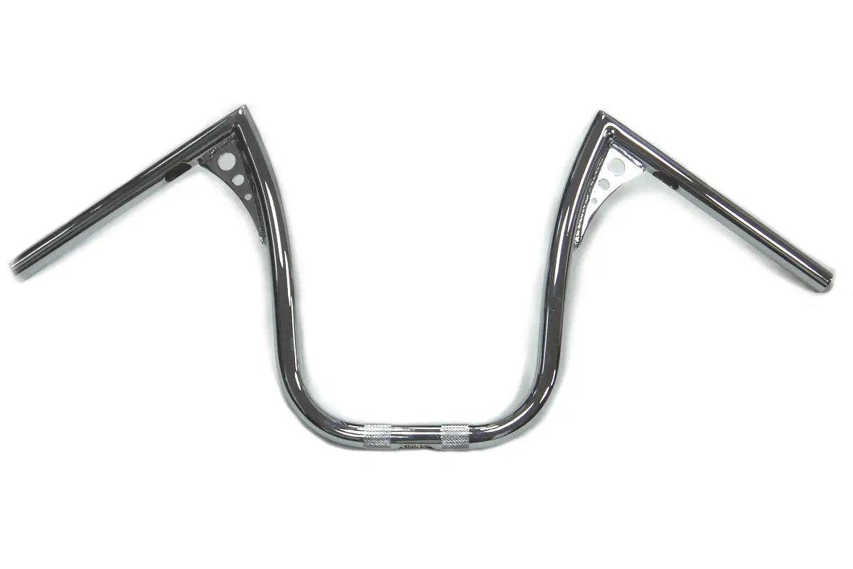 MCM 25-0951 13 Inch Chrome Z-Bar Handlebar with Wiring Slots for Harley Davidson by MCM