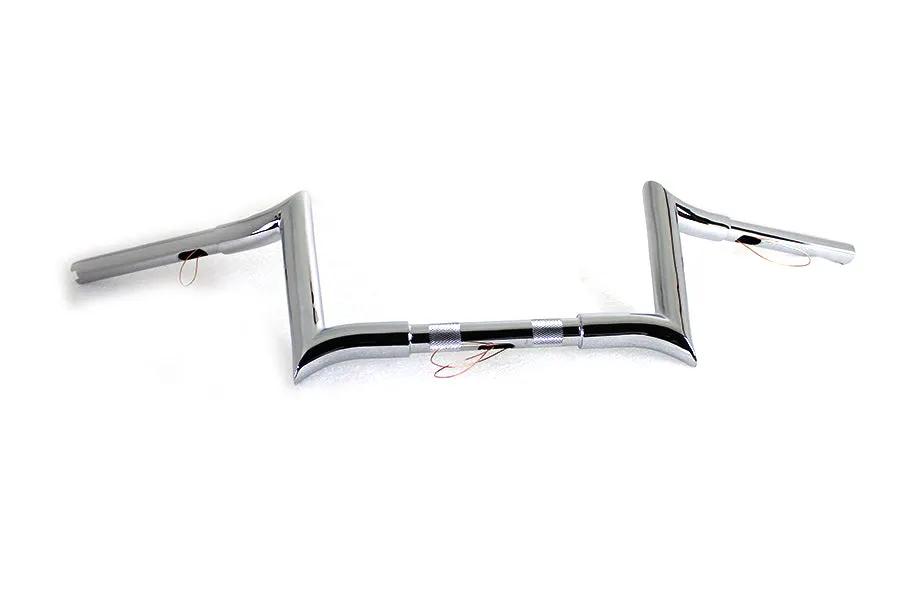 MCM 20280 8 Inch Chrome Z-Bar Handlebar with Indents for Harley Davidson Motorcycles by MCM