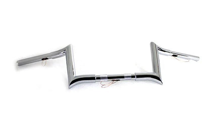 MCM 20280 8 Inch Chrome Z-Bar Handlebar with Indents for Harley Davidson Motorcycles by MCM