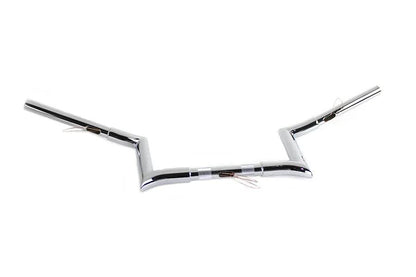 MCM 20280 8 Inch Chrome Z-Bar Handlebar with Indents for Harley Davidson Motorcycles by MCM