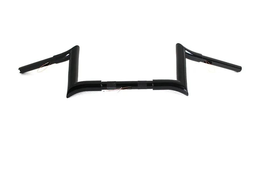 MCM 8 Inch Black Z-Bar Handlebar with Indents for Harley Davidson Models by MCM