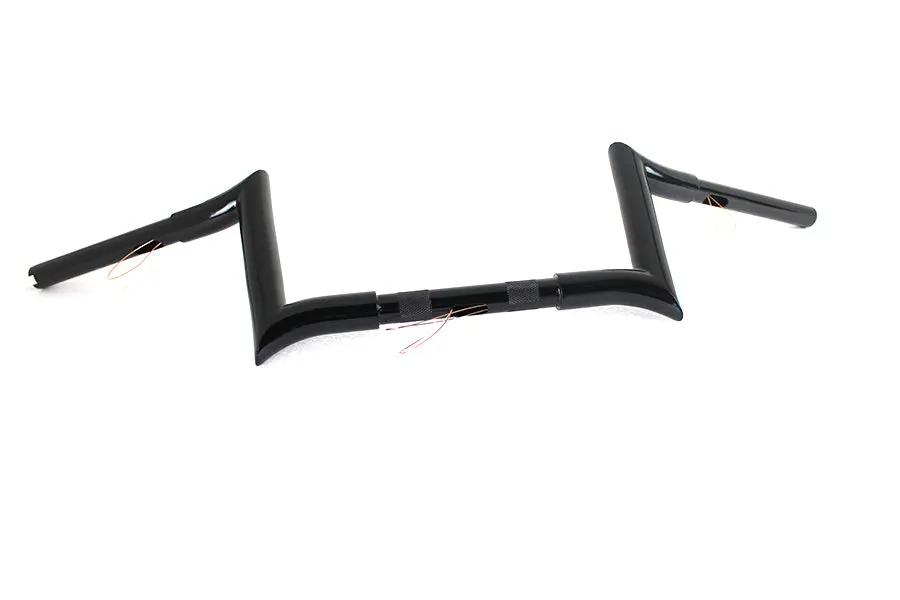 MCM 8 Inch Black Z-Bar Handlebar with Indents for Harley Davidson Models by MCM