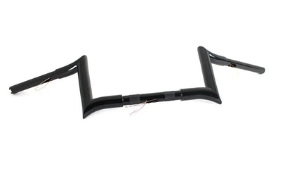 MCM 8 Inch Black Z-Bar Handlebar with Indents for Harley Davidson Models by MCM