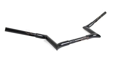 MCM 8 Inch Black Z-Bar Handlebar with Indents for Harley Davidson Models by MCM