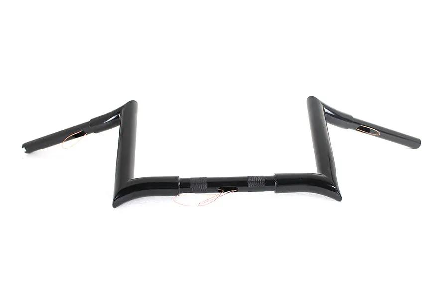 MCM 20281B 10-Inch Black Z-Bar Handlebar with Indents for Harley Davidson Models by MCM