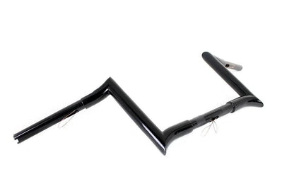 MCM 20281B 10-Inch Black Z-Bar Handlebar with Indents for Harley Davidson Models by MCM