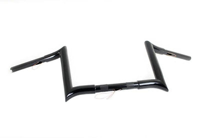 MCM 20281B 10-Inch Black Z-Bar Handlebar with Indents for Harley Davidson Models by MCM