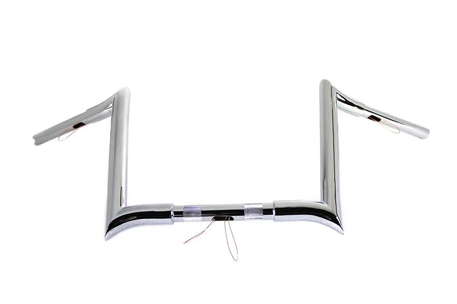 MCM 12 Inch Chrome Z-Bar Handlebar with Indents for Harley Davidson (Part #20282) by MCM