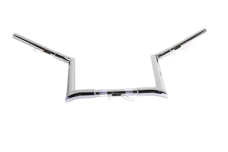 MCM 12 Inch Chrome Z-Bar Handlebar with Indents for Harley Davidson (Part #20282) by MCM