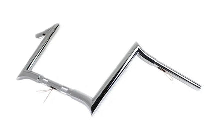 MCM 12 Inch Chrome Z-Bar Handlebar with Indents for Harley Davidson (Part #20282) by MCM