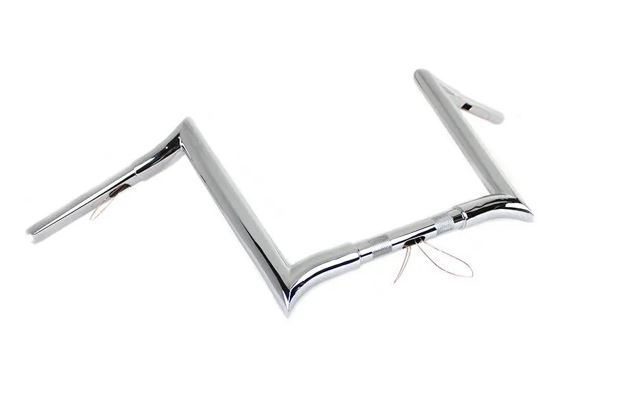 MCM 12 Inch Chrome Z-Bar Handlebar with Indents for Harley Davidson (Part #20282) by MCM