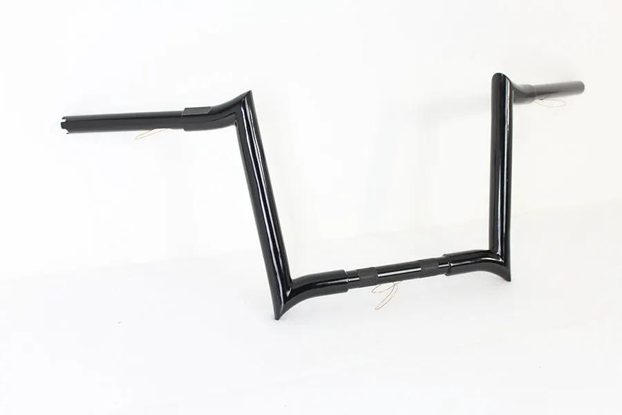 MCM 20282B 12 Inch Black Z-Bar Handlebar with Indents for Harley Davidson by MCM