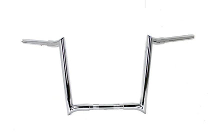 MCM 14 Inch Chrome Z-Bar Handlebar with Indents for Harley Davidson FL, FX, XL Models by MCM