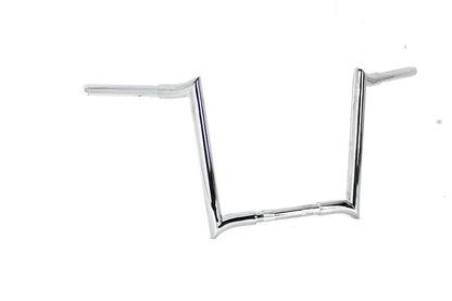 MCM 14 Inch Chrome Z-Bar Handlebar with Indents for Harley Davidson FL, FX, XL Models by MCM