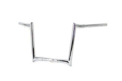 MCM 14 Inch Chrome Z-Bar Handlebar with Indents for Harley Davidson FL, FX, XL Models by MCM