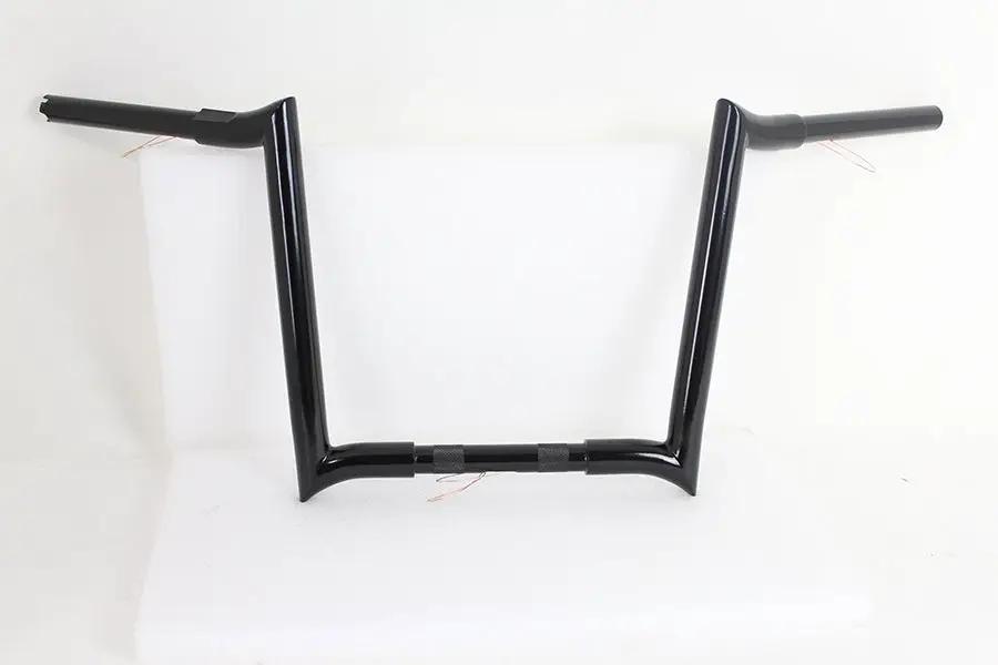 MCM 20283B 14-Inch Black Z-Bar Handlebar with Indents for Harley Davidson by MCM