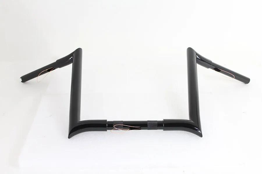 MCM 20283B 14-Inch Black Z-Bar Handlebar with Indents for Harley Davidson by MCM
