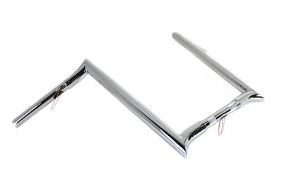 MCM 16 Inch Chrome Z-Bar Handlebar with Indents for Harley Davidson Motorcycles by MCM