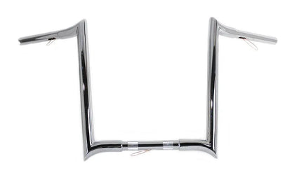 MCM 16 Inch Chrome Z-Bar Handlebar with Indents for Harley Davidson Motorcycles by MCM