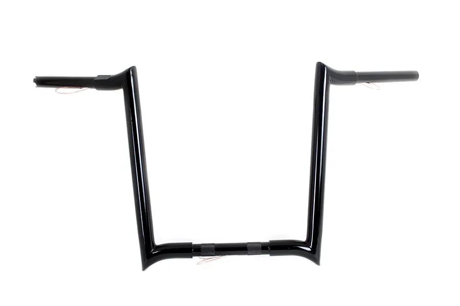 MCM 20284B 16 Inch Black Z-Bar Handlebar with Indents for Harley Davidson by MCM