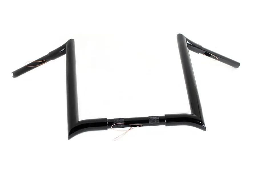 MCM 20284B 16 Inch Black Z-Bar Handlebar with Indents for Harley Davidson by MCM
