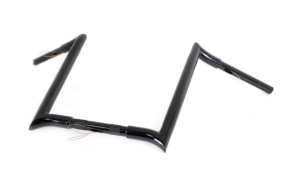 MCM 20284B 16 Inch Black Z-Bar Handlebar with Indents for Harley Davidson by MCM