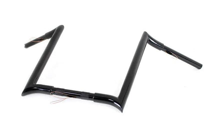 MCM 20284B 16 Inch Black Z-Bar Handlebar with Indents for Harley Davidson by MCM