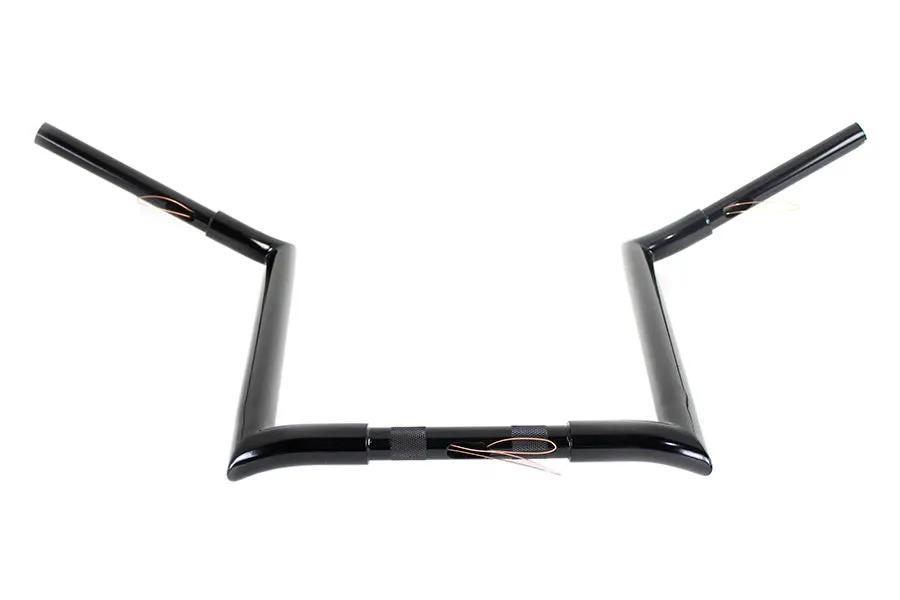 MCM 20284B 16 Inch Black Z-Bar Handlebar with Indents for Harley Davidson by MCM